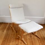 Vintage Scandinavian lounge chair and ottoman Relling model Siesta 1960