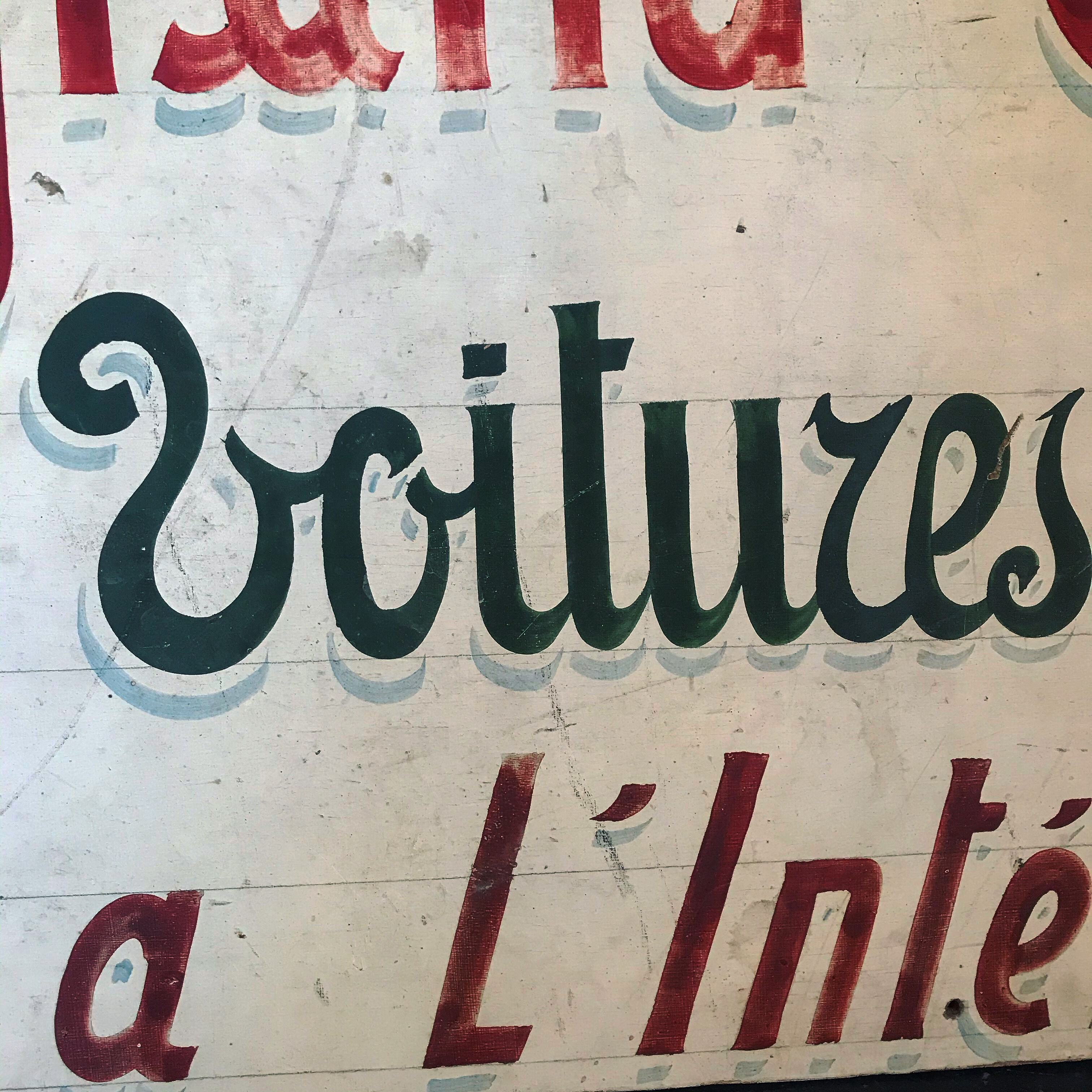 Store sign. Children's cars. Vintage signs. Around 1940/1950s.