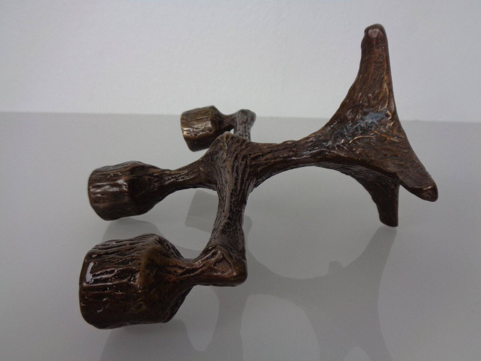 Brutalist Bronze Candleholder, 1960s
