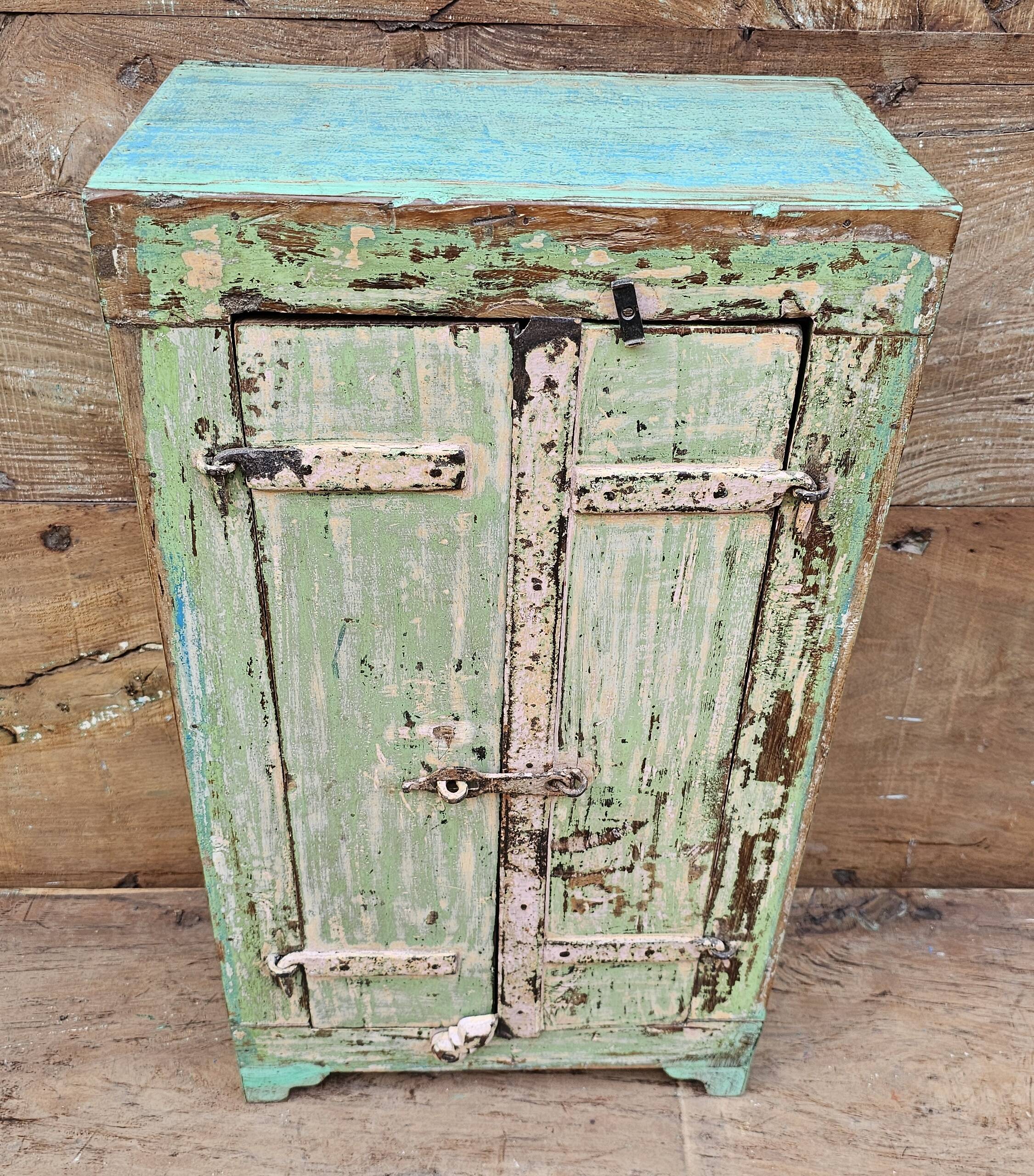 Old bedside table - tribal cabinet in Burmese teak