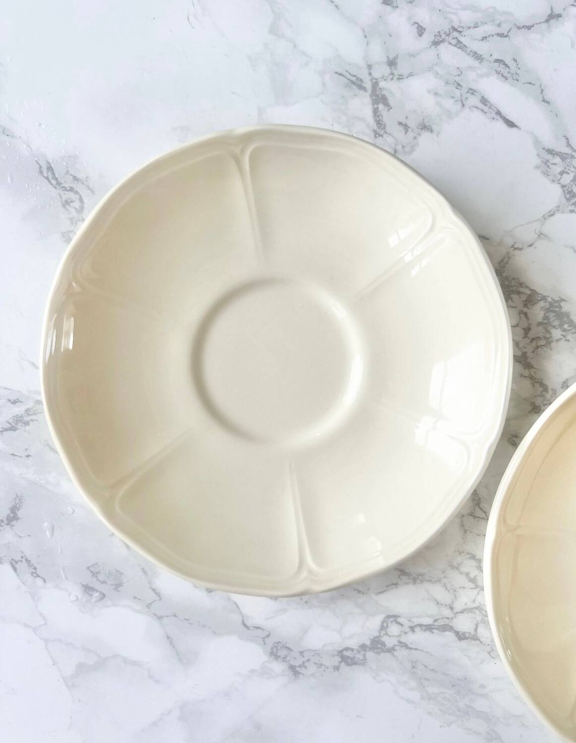 Pair of white porcelain teacups from Wedgwood