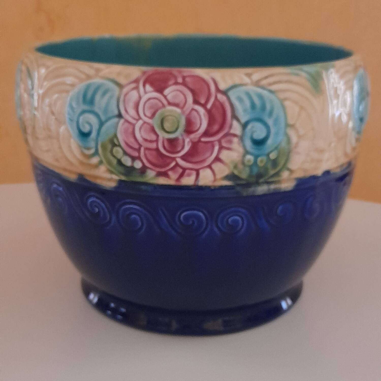 Art Deco slip planter by Moulin Orchies