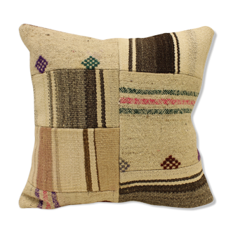 45x45 cm Kilim Cushion,Vintage Cushion Cover pechwork