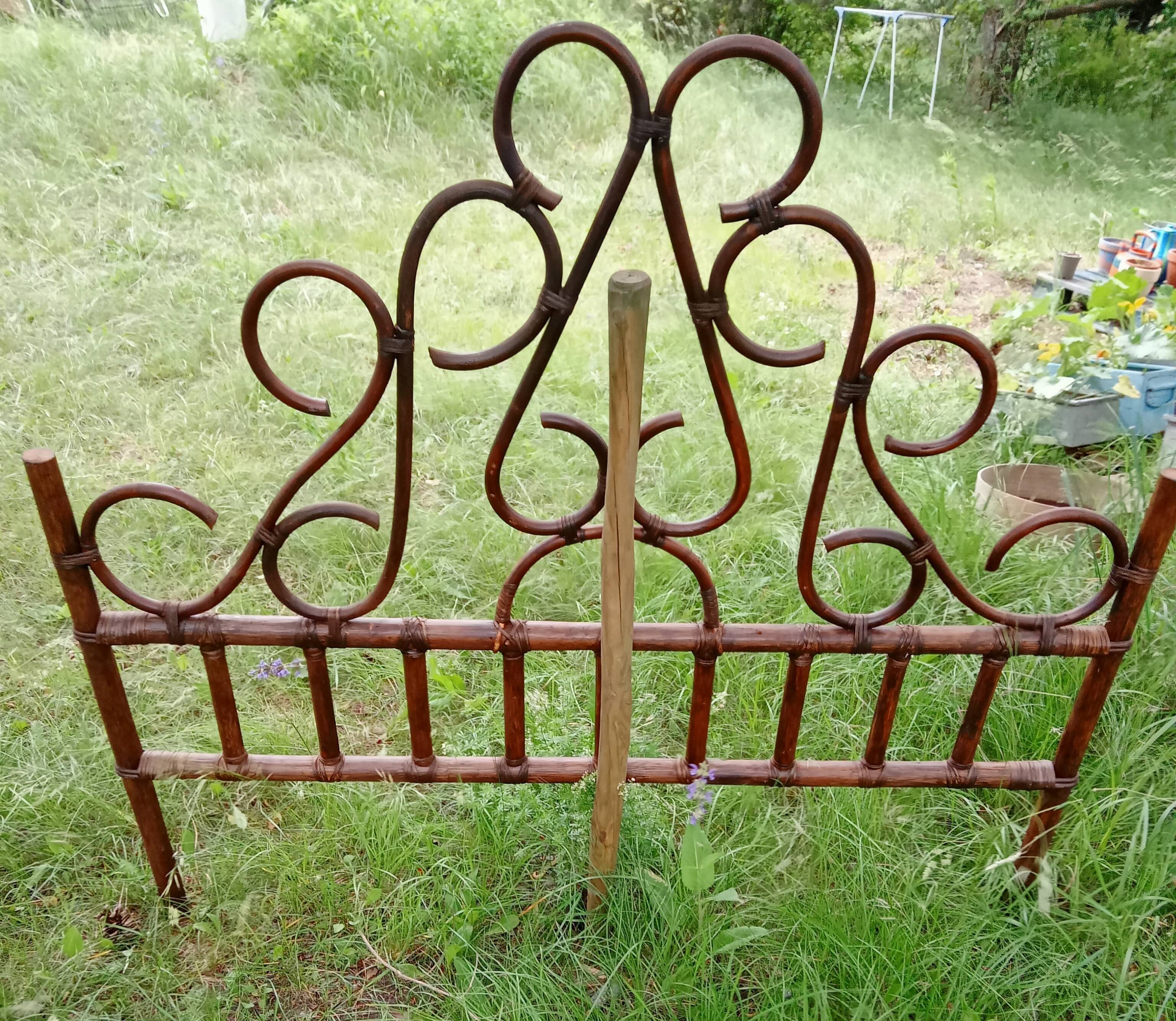 Curved wooden headboard