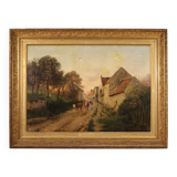 Peinture à l'huile sur toile, signée et datée de 1899, représentant un paysage français.