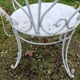 Paire de fauteuils de jardin anciens fer plein métal