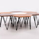 Gio Ponti Set of 7 hexagonal coffee table by ISA Bergamo, 1950 Italy.