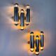 Pair of Gaetano Sciolari tubular chrome wall sconces, Italy 1970s