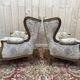 Paire de fauteuils bergères de style Louis XVa oreilles