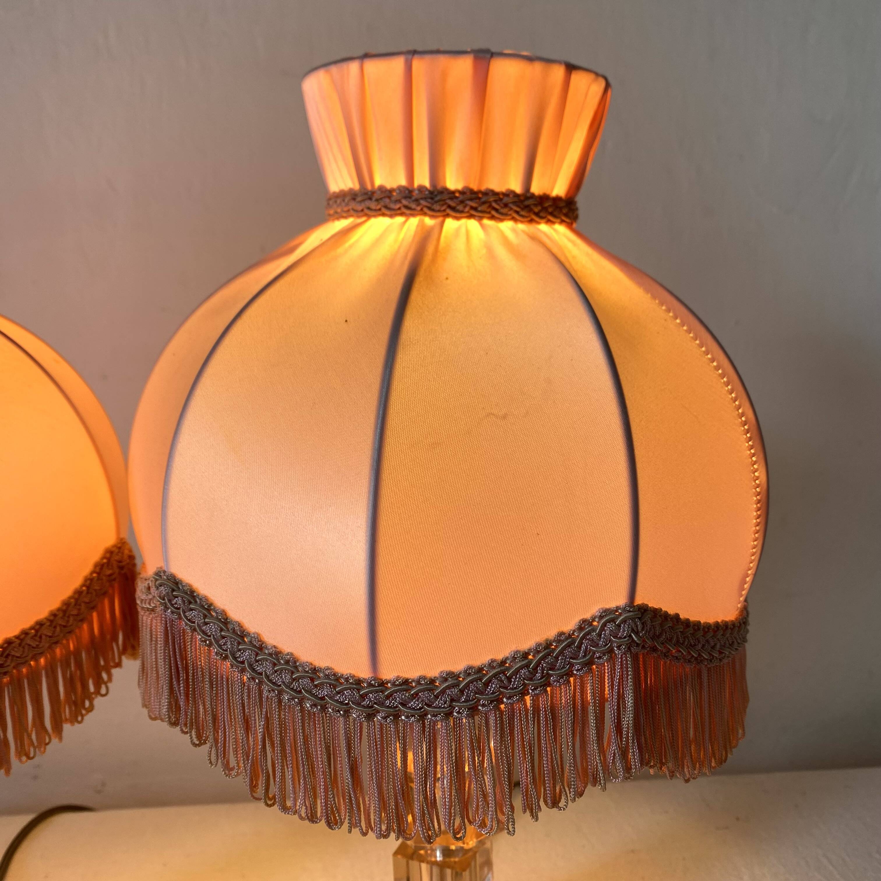 Pair of 60s glass lamps