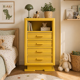 Chiffonnier art déco ocre jaune