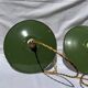 Vintage suspension pair in enamelled sheet metal retro factory style