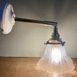 Vintage art deco frosted glass tulip wall light