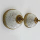 Paire d'appliques ou plafonnier de style victorien en laiton et verre diamant. Année 50 60