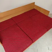 Folding bench Daybed sofa red and black fabric Libena Ex Teh