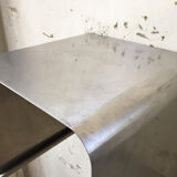 "Zig-zag" satin stainless steel shelf by Joelle Ferlande and François Monnet