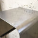 "Zig-zag" satin stainless steel shelf by Joelle Ferlande and François Monnet
