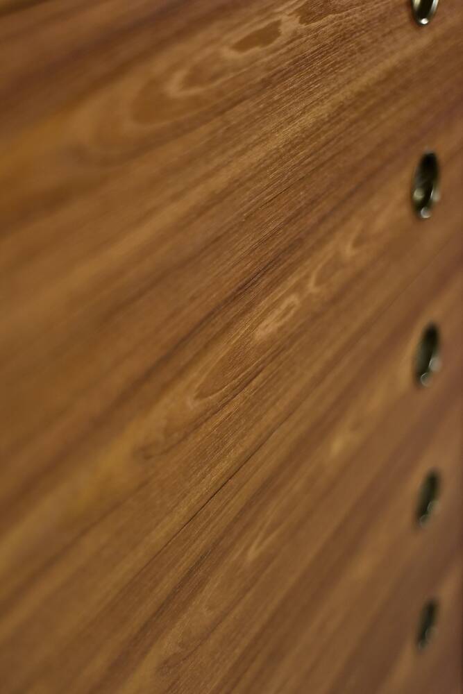 Mid-century modern Danish high chest of drawers in teak with brass handles, 1960s