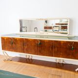 Walnut root dining room, Vittorio Dassi style 1950/1960