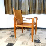 Safari chair in leather by Wilhelm Kienzle for Wohnbedarf, Switzerland 1950