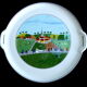 Cake dish Vintage Villeroy & Boch Porcelain Vitro Naïve décor by the painter LAPLAU