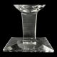 Set of 3 Art Deco crystal stemmed glasses - Bevelled rectangular base from the 1930s.