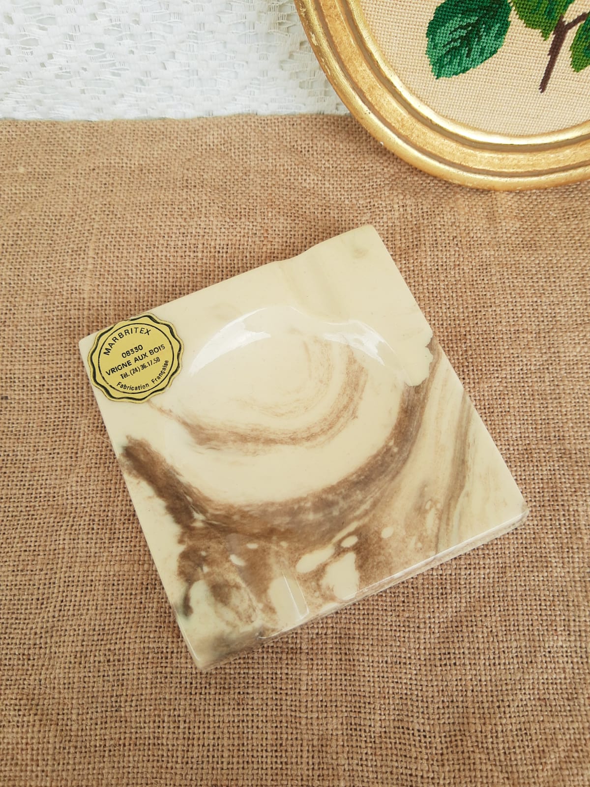 Old vintage Marbritex France marble ashtray