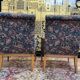 Paire de fauteuils - bergères de style Louis XVI fleurs
