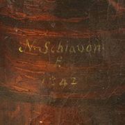 Portrait d'une dame signé N. Schiavoni et daté de 1842