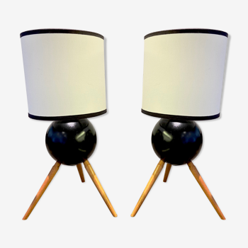 Vintage scandinavian pair of lamps