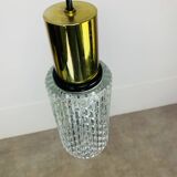 Pair of vintage cut glass pendant lights from the 1970s.