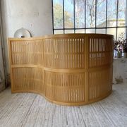 Large curved beech screen from the 80s