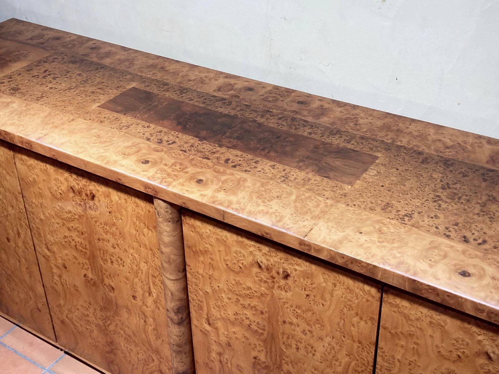 Elm burl sideboard from the 1970s