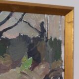 Mid Century Swedish Oil on Panel – “Abstract Woodland” by Bengt Crantz