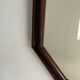 Vintage brown wooden octagonal mirror 58x48