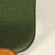Fauteuil vintage vert mousse, bois de chêne, entièrement restauré