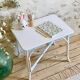 Petite table  rotin blanc