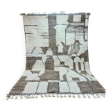 Tapis Berbère 300x200 cm - Motifs Abstraits en Tons Neutres