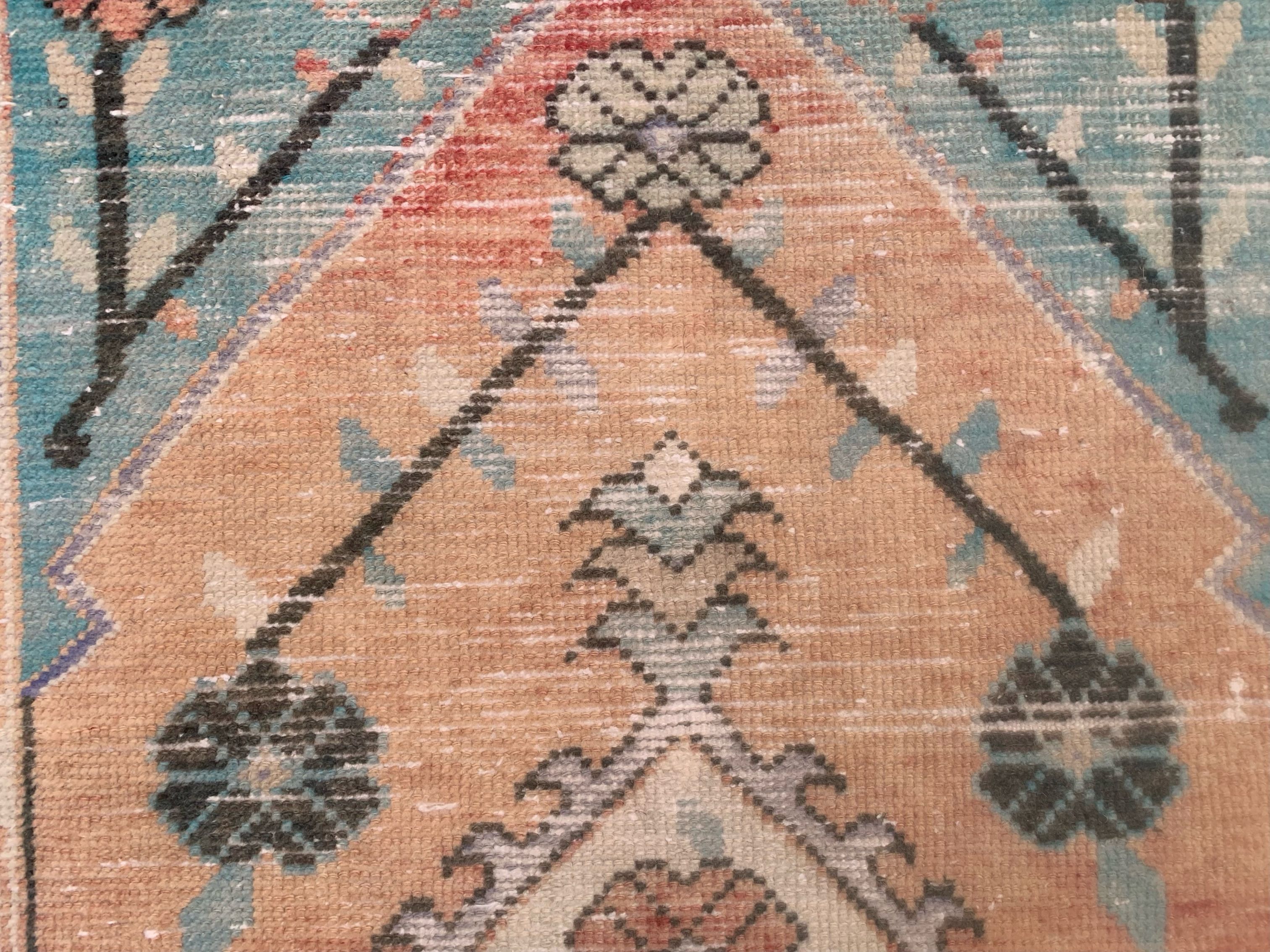 Turkish oushak rug 164x77 cm vintage carpet