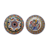 Set of 2 plates in QUIMPER earthenware - Signed HENRIOT