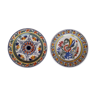 Set of 2 plates in QUIMPER earthenware - Signed HENRIOT