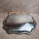 Large silver-plated serving tray – Rococo decoration & shell handles