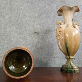 Delphin MASSIER (1836-1907) (after): Pair of large baluster-shaped earthenware vases