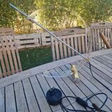 Modernist table lamp in plexiglass metal and brass TECA ITALIA circa 1980