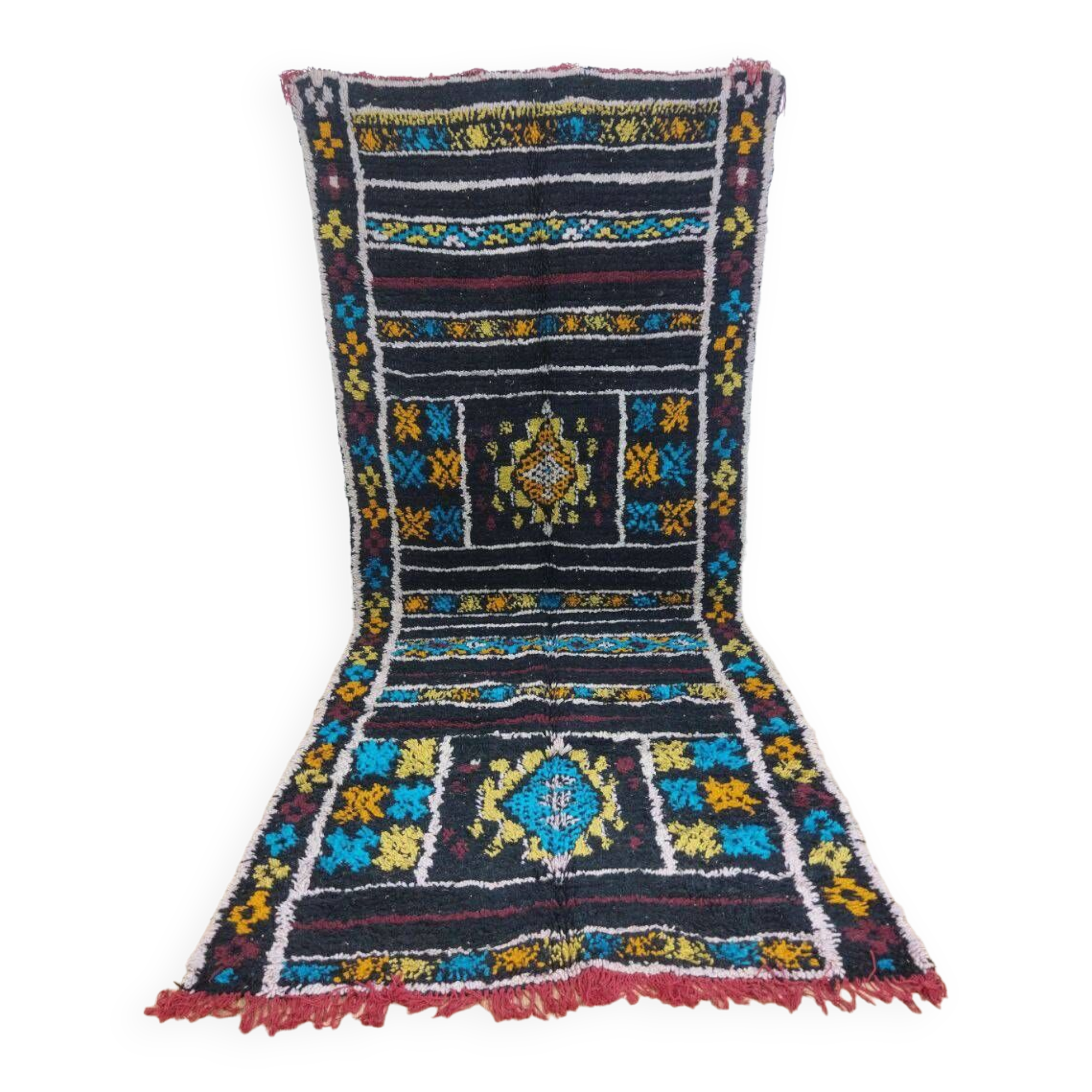 Handmade wool Berber rug 340x140 cm