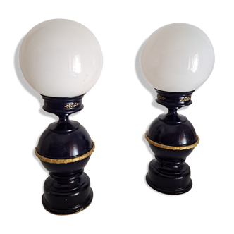 Paire de lampes de chevet anciennes