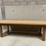 Large convivial solid wood table – ideal for big gatherings.