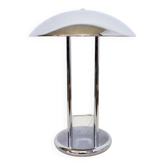 Lampe champignon en métal chromé