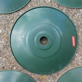Lot of 5 green bistro lampshade in enamelled sheet metal - Souplemail