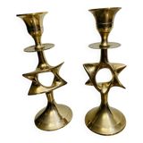 Pair of designer candlesticks